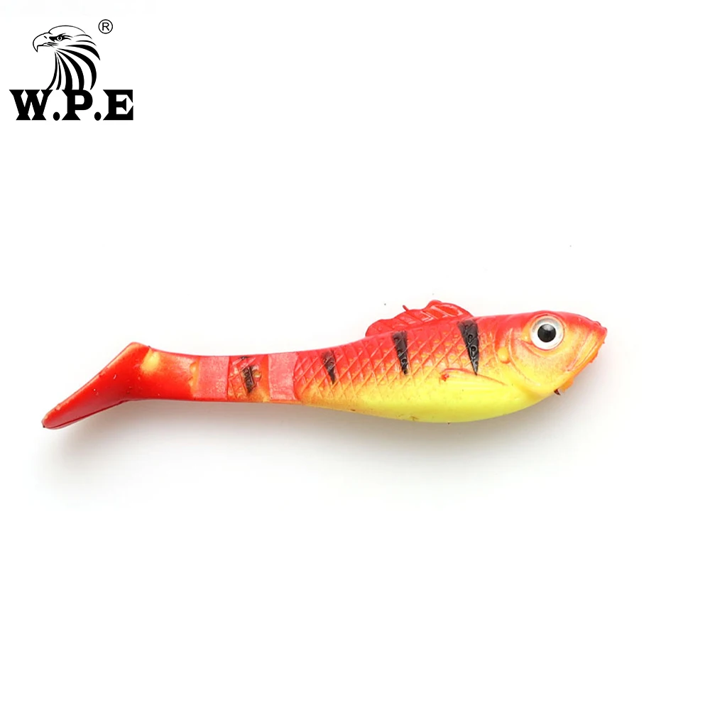 W. P.e 5 шт./упак. 80 мм Мягкая приманка Swimbaits 3D глаза Bionic рыболовная мягкая