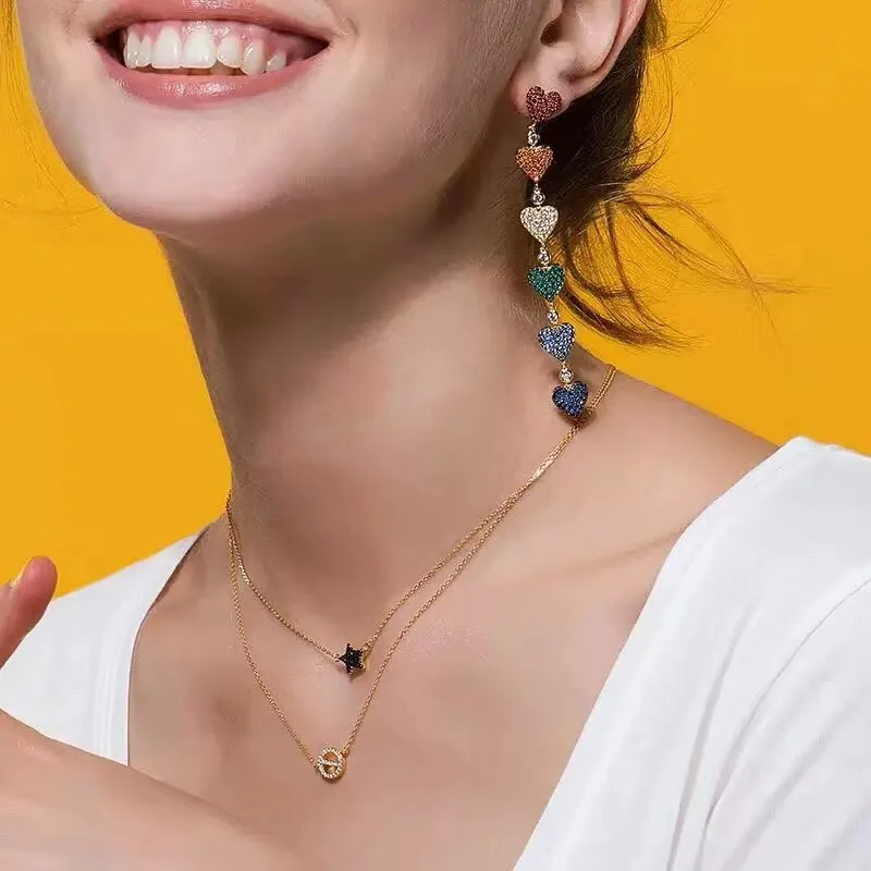 Серьги-подвески в Корейском стиле женские Разноцветные длинные висячие