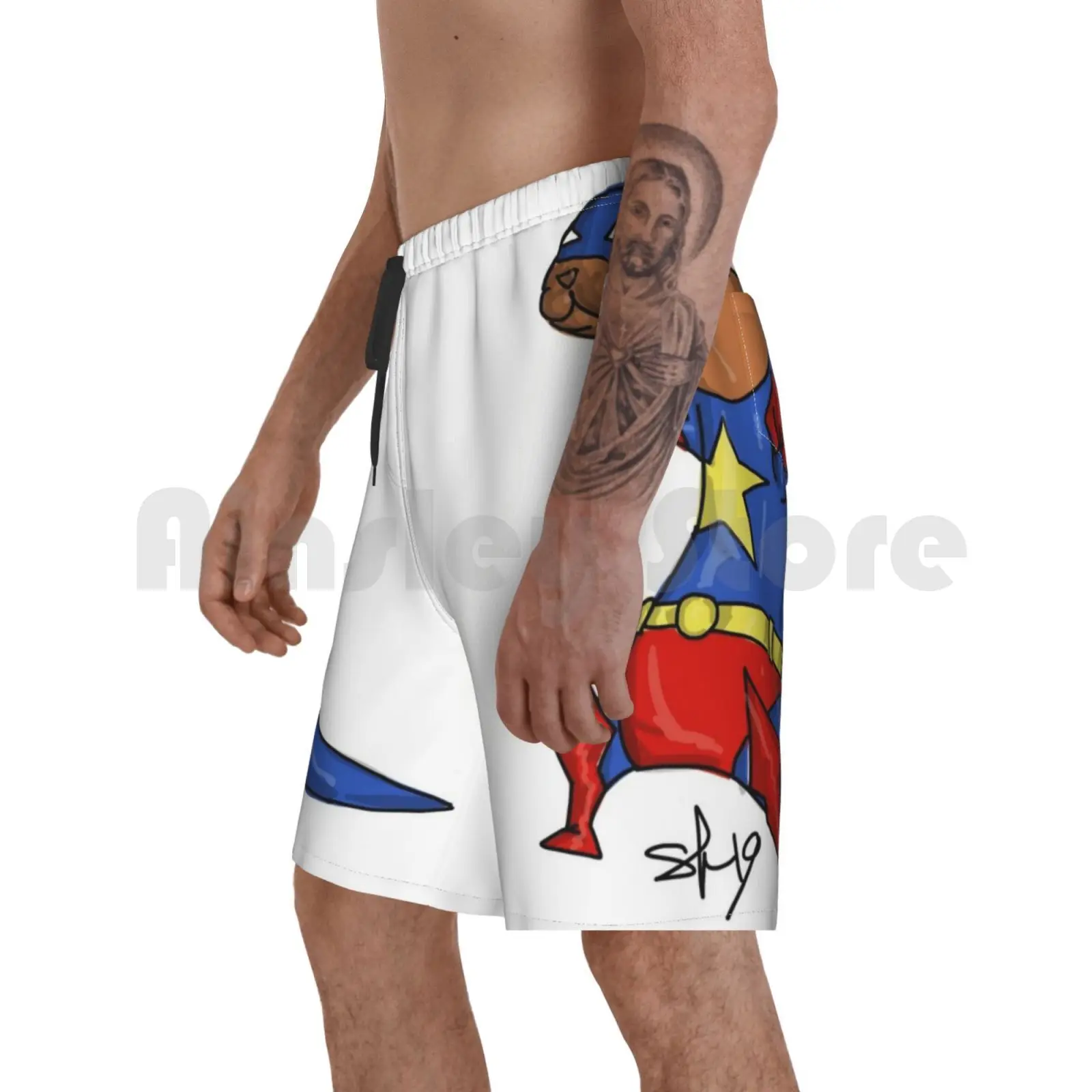 

Beach Shorts Super Otter Otter Cartoon Original Superhero