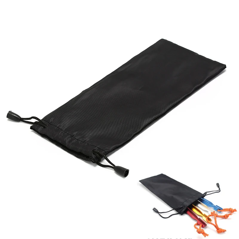 

1PCS Outdoor Tent Camping Tent Peg Nail Organizer Pouch Black Peg Nails Stake Storage Bag
