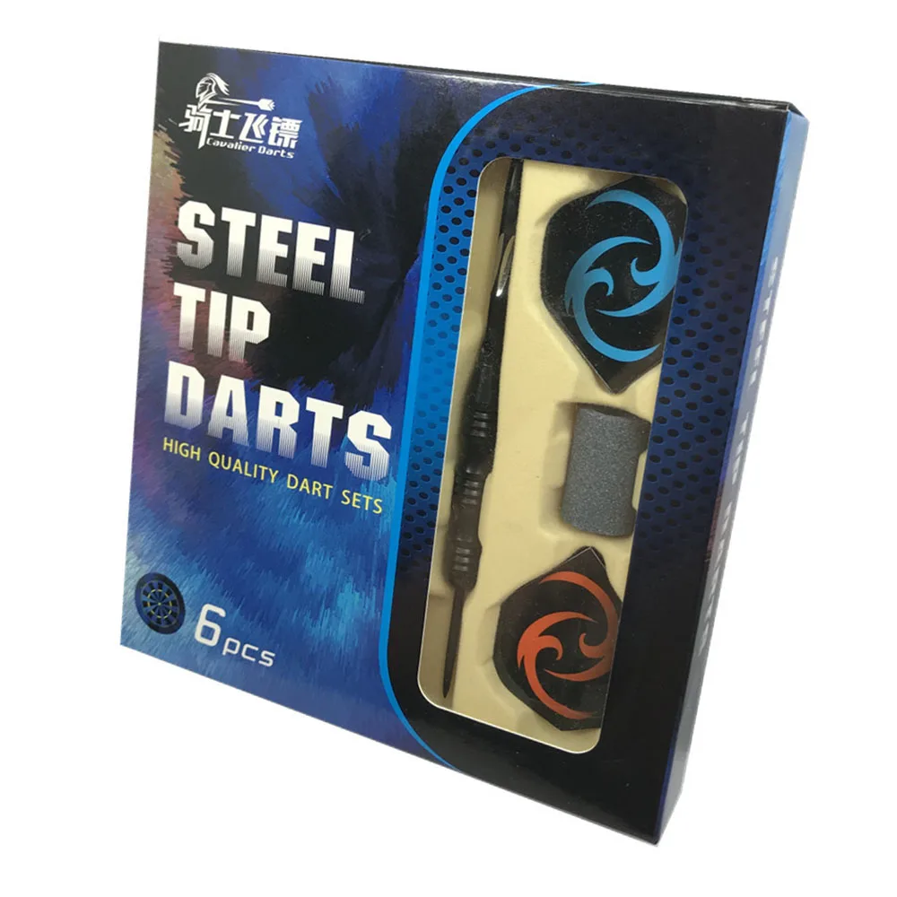 

6Pcs 23g Dart Set Steel Tip Black Plated Iron Barrel Aluminum Shaft PET Flight Training Dart