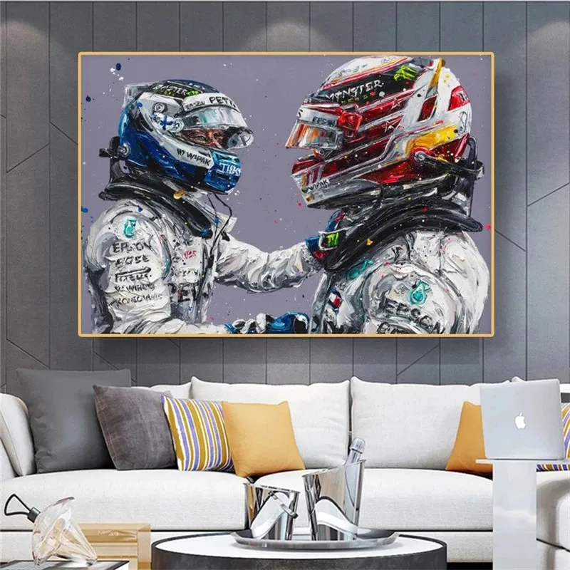 

Modern Motorcycle Rider with Helmet Canvas Painting Wall Art Nordic Posters and Prints Wall Pictures for Living Room Decoration