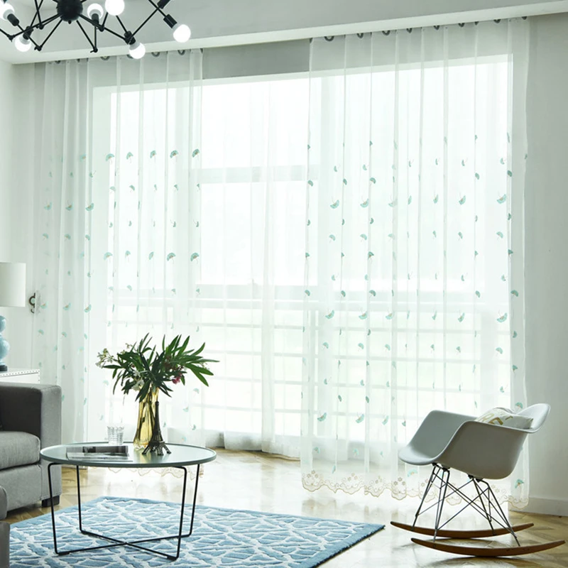 Тюлевые занавески с цветочной вышивкой для гостиной спальни кофейни корейский