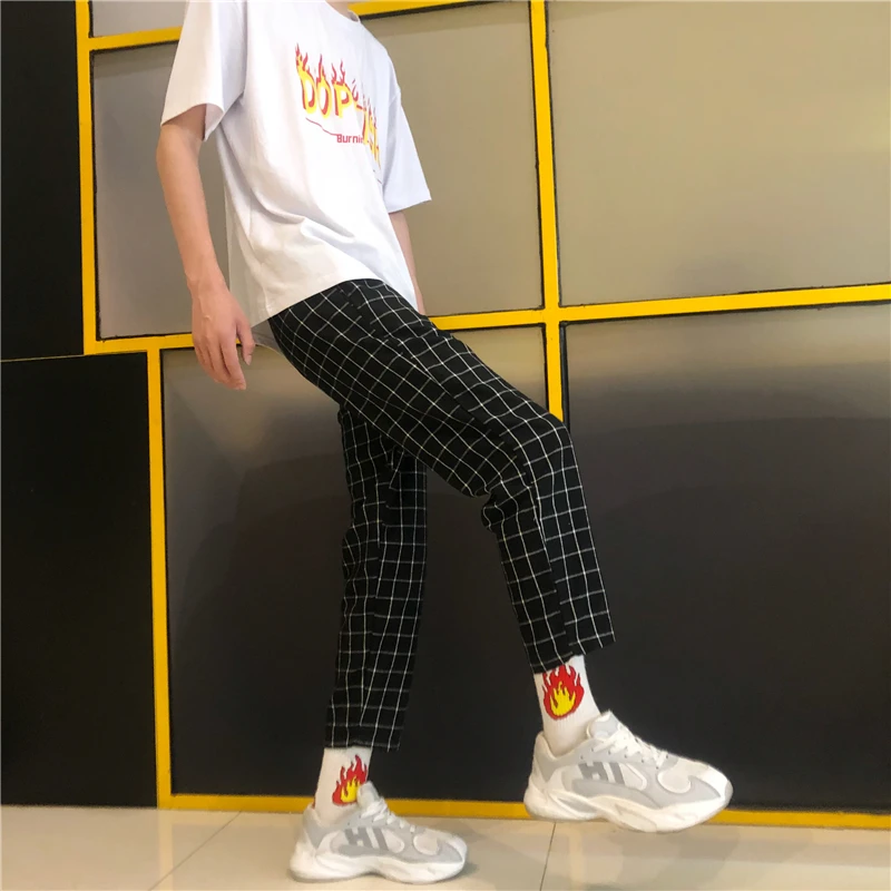 Heydress винтажные лоскутные брюки Харадзюку женские мужские брюки эластичные брюки с высокой талией корейские повседневные Прямые брюки