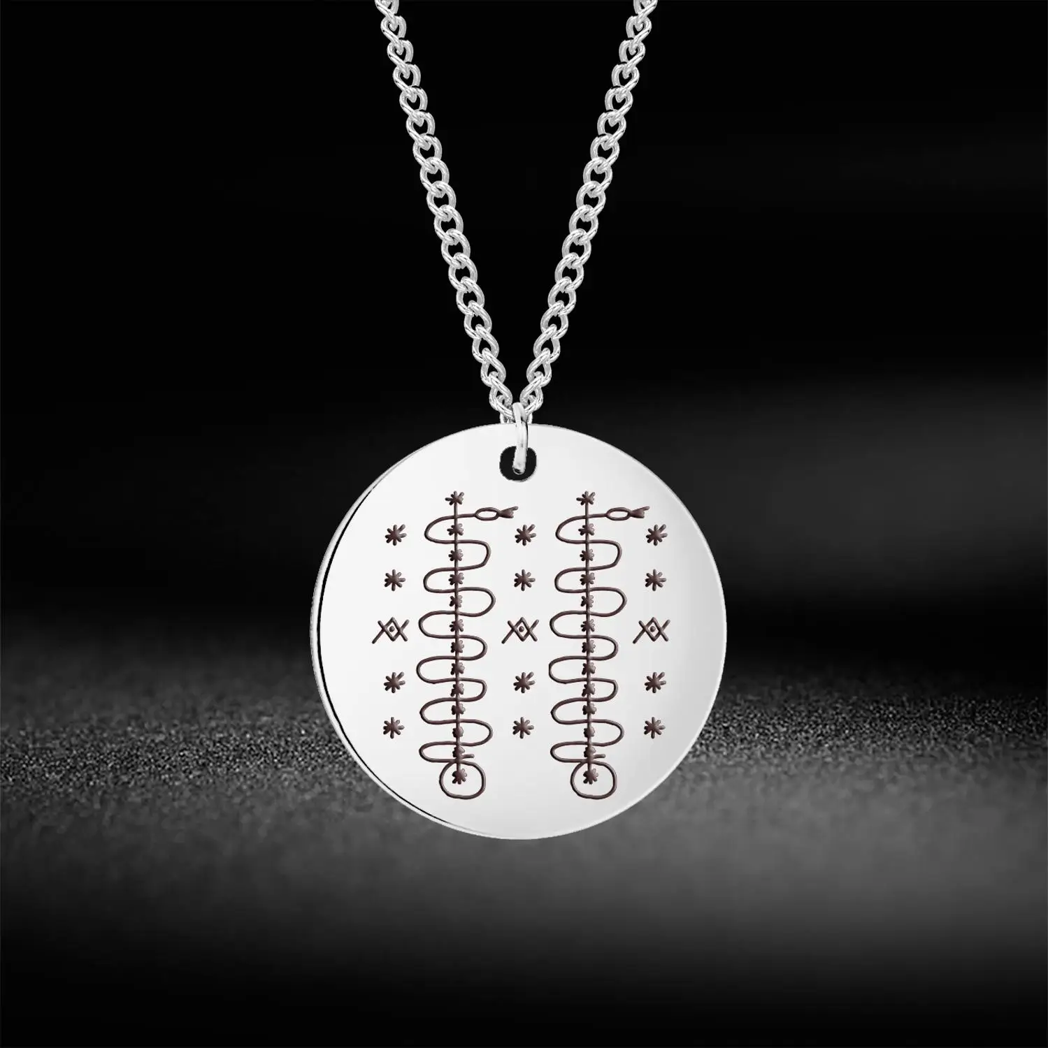 My Shape Voodoo Loa Damballah Wedo Pendant Necklace for Women Men Stainless Steel Necklaces Amulet Talisman Religious Jewelry | Украшения и