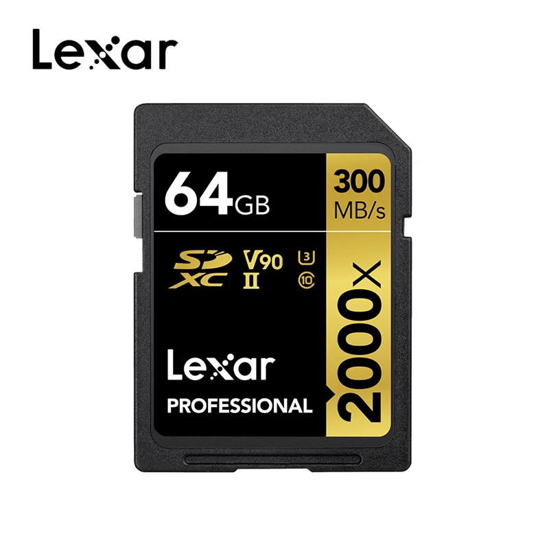Карта SD Lexar 2000X с U3 Flash класс 10 32 ГБ 64 128 Профессиональная высокоскоростная память