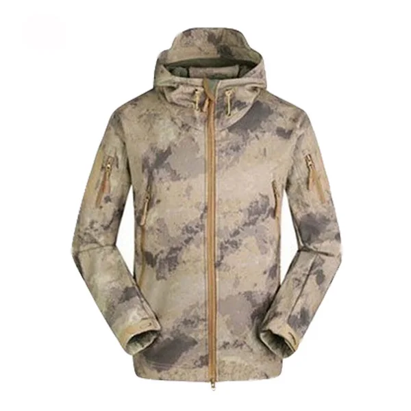 Горячая зимняя водонепроницаемая куртка Тактическая Военная камуфляжная флисовая куртка с капюшоном для мужчин и женщин походная куртка с подогревом - Цвет: AU