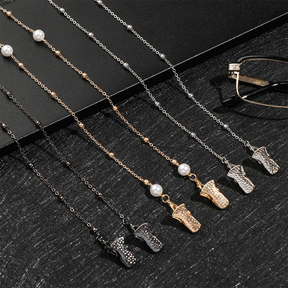 Цепочка для ожерелья и маски с металлическими бусинами зажимами типа крокодил |