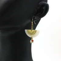 fan shell stone pearl tassel pendant earrings stainless steel gold plated 14k gold jewelry earrings birthday gift for women