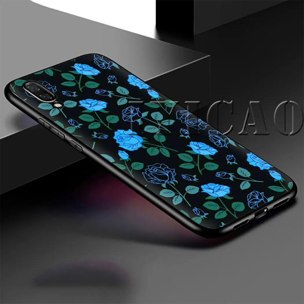Мягкий чехол с черно-белыми цветами для huawei P20 Lite Pro P30 P Smart Z Plus | Мобильные телефоны