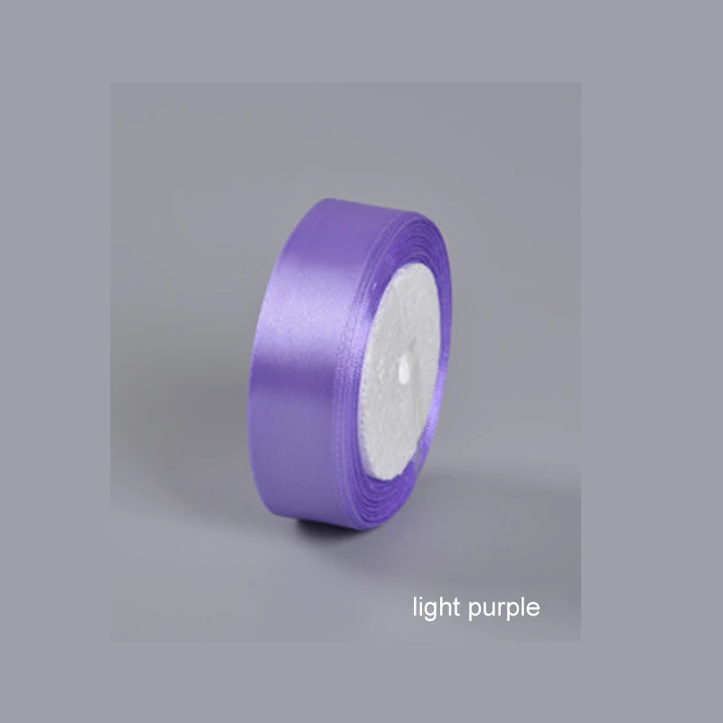 light purple 25 ярдов 25 мм ширина Свадебная вечеринка Декор атласная лента Рождество год упаковка материал вечерние украшения для дома подарочная упаковка - Цвет: light purple