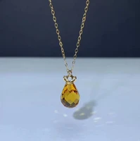 shilovem 18k yellow gold citrine pendants fine jewelry women party new classic plant gift none necklace 811mm mymz08116699j