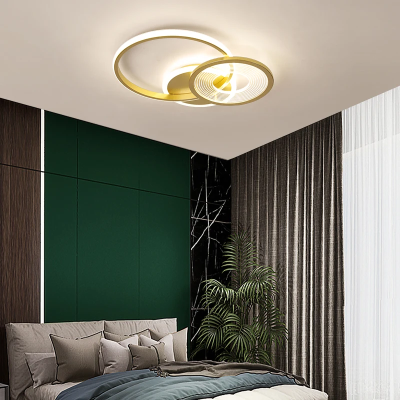 Минималистичная современная светодиодная люстра светильник черного и золотого