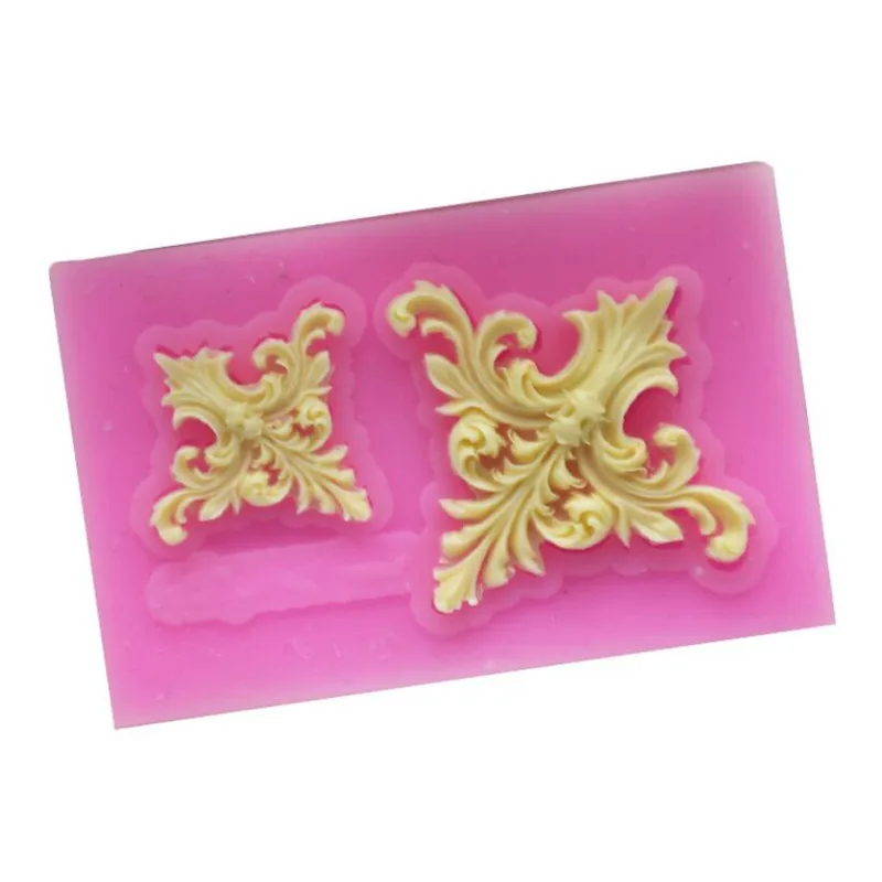 Scrolls барокко Корона угловой силиконовые формы торт Топпер украшения Fondant