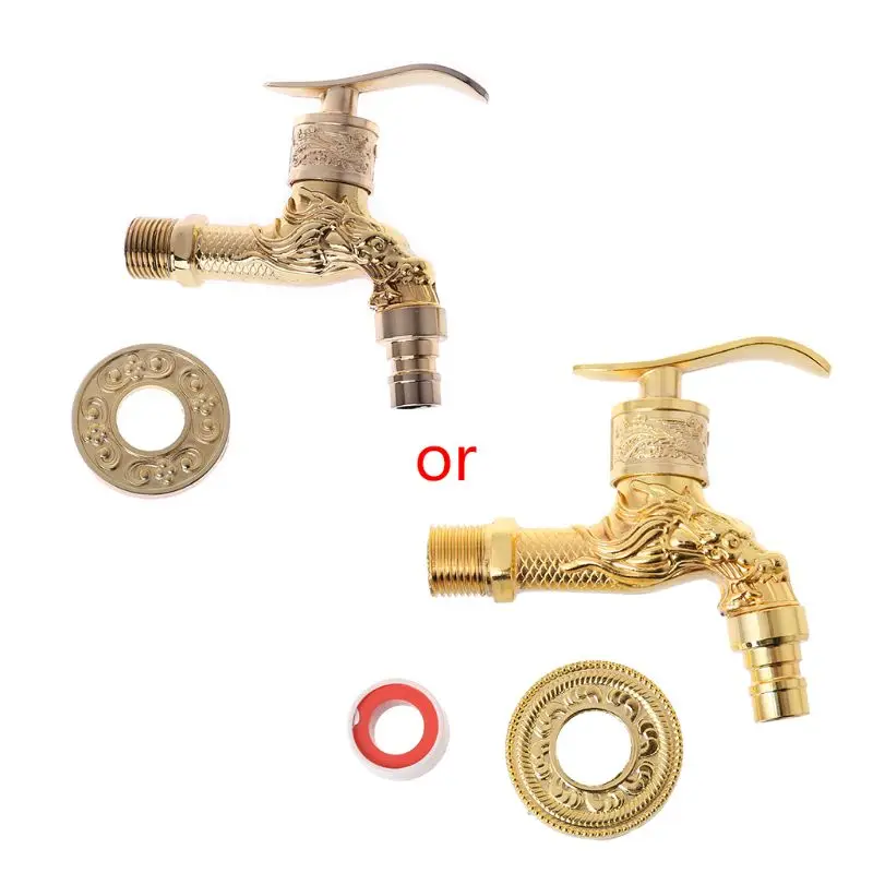 

2021 New Wall Mounted Antique European Water Tap Carved Golden