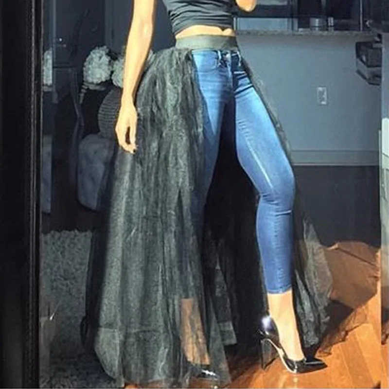 Detachable Tulle Overskirt Wrap Skirts 2 Layered Removable Skirt Traine Wedding Dress Prom Party Long Maxi Mesh Ribbon | Женская одежда