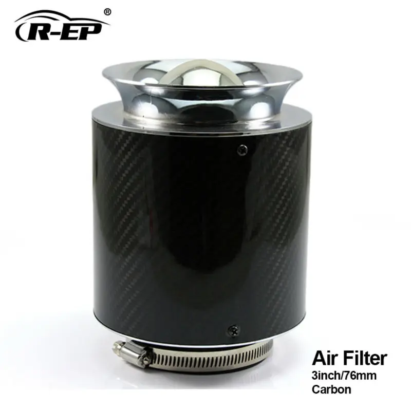 

R-EP Air Filter CARBON 76MM Supercharger Hood AIR Intakes Carro Cars Kit filtro de ar esportivo Turbocharger Cartridge Universal