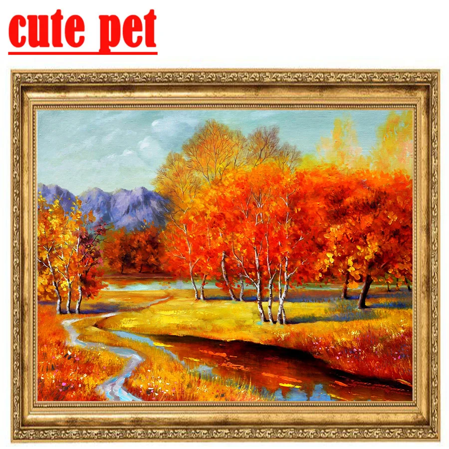 

5d Cross Stitch Autumn scenery Home Decor diamond painting Diamond Mosaic Pattern Square Diamond Embroidery Painting Cross Stitc