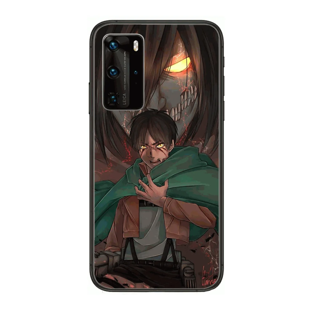 

attack anime case Phone Case For Huawei P 40 30 20 10 Lite Smart Z Pro Black Etui Coque Painting Hoesjes comic fashion