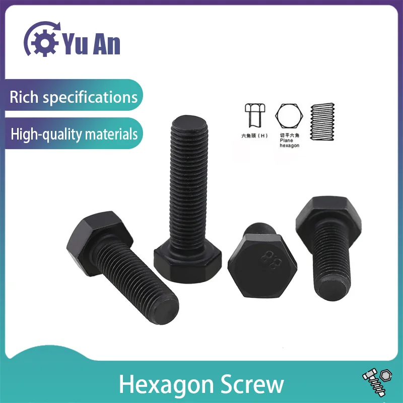 

Gb5785 Spot 8.8 Fine Tooth External Hexagon Screw Black External Hexagon Young Tooth Bolt Screw M8-m12 10Pcs