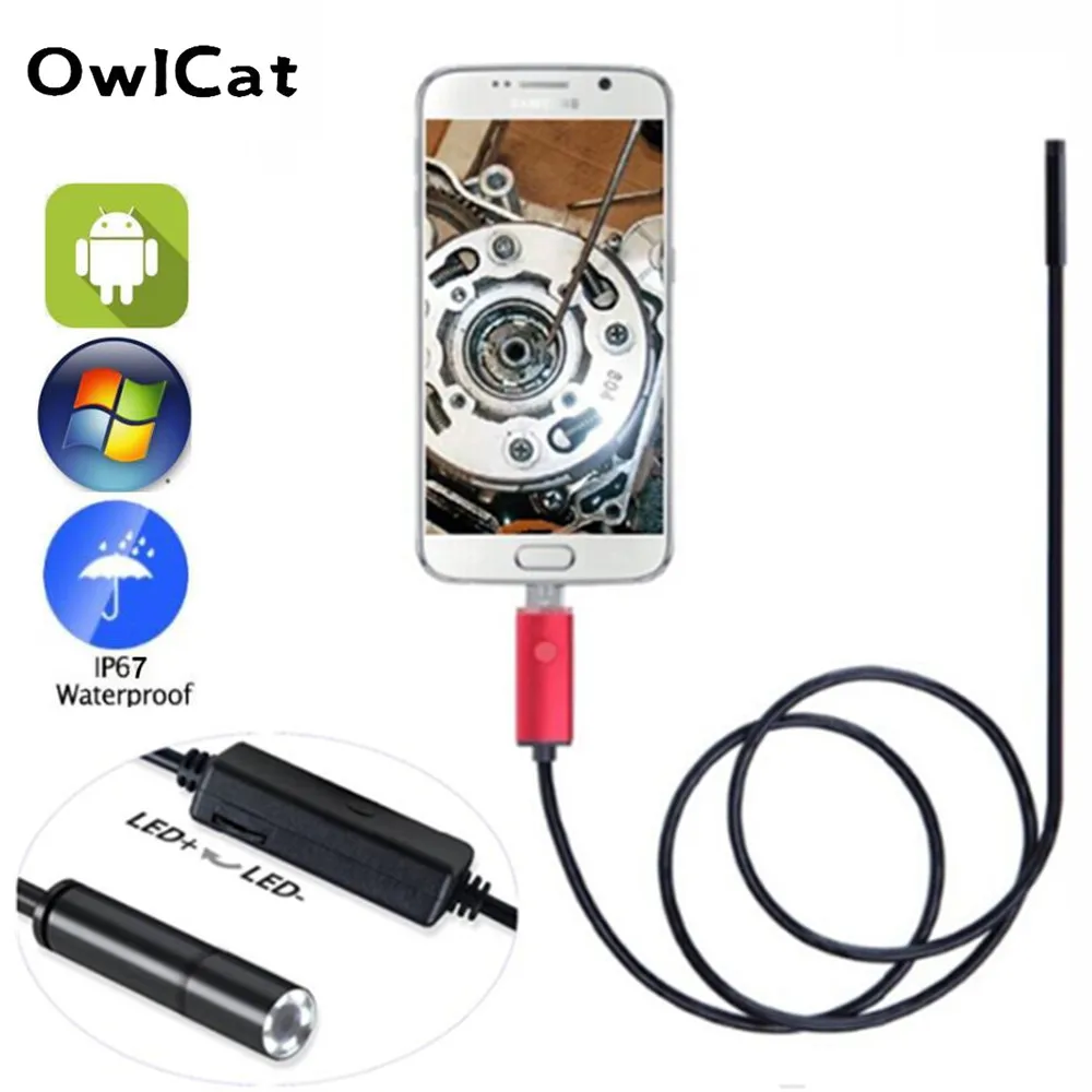 Камера эндоскоп USB 5 мм 2 м Android OTG|usb borescope camera|camera flexibleendoscope camera |