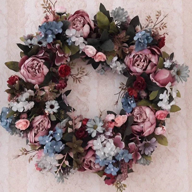 53cm Door Wreath Large Garland Artificial Flower Wall Hanging Decoration Home Farmhouse Decor Promotion | Дом и сад