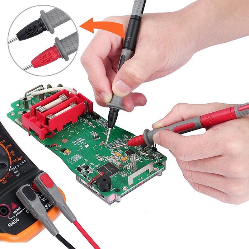 

8Pcs Universal Probe Test Leads Pin with 6 Pieces of Harness Tape-High Adhesion Harness Cloth Tape