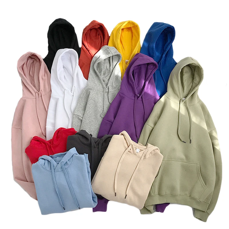 Мужская Флисовая Толстовка с капюшоном черно белая Повседневная однотонная