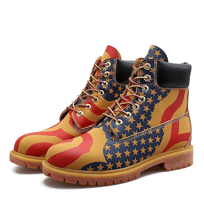 

Мужские кожаные ботинки с высоким берцем, осенне-зимние модные ботинки из воловьей кожи для отдыха на открытом воздухе, водонепроницаемые м...