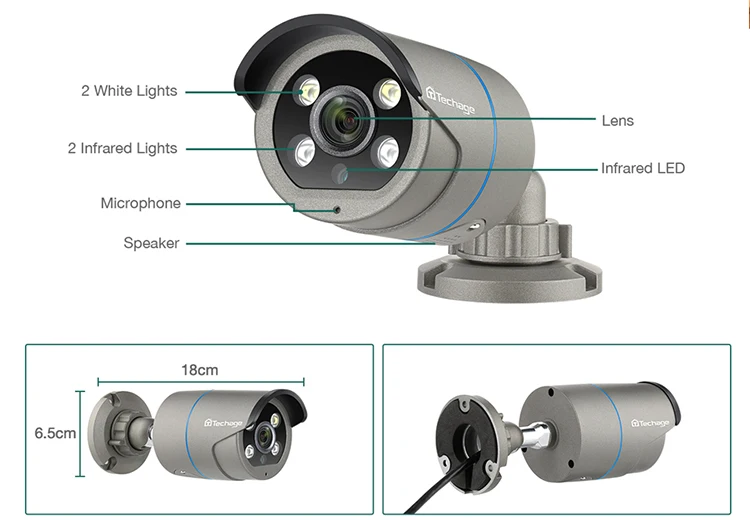 

Indoor Outdoor Cctv NVR 16 Channel Professional Camera 2 Way Audio Security Camera Kit