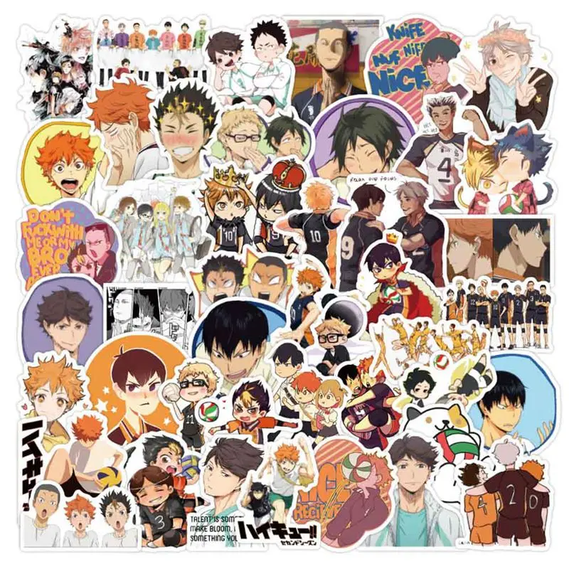 100 шт./компл. Haikyuu! Японские Аниме Стикеры для волейбола наклейки на гитару чемодан