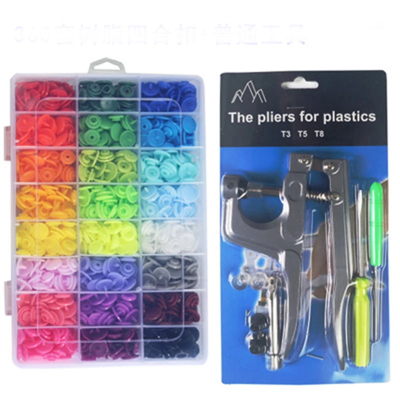 

360 Sets T5 Plastic Snap Button with Snaps Pliers Tool Kit & Organizer Containers,Easy Replacing Snaps,DIY Family Tailor
