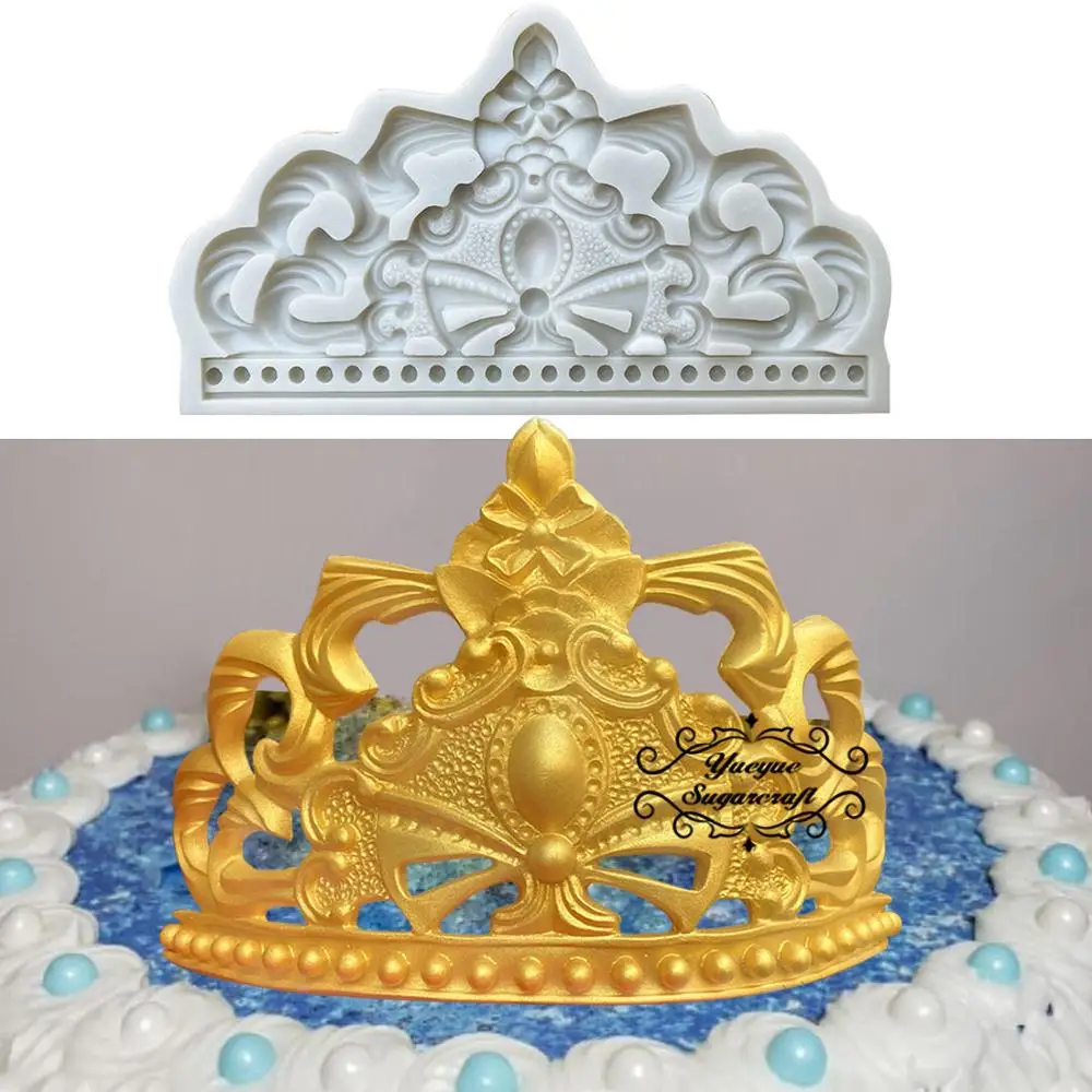 Yueyue Sugarcraft силиконовая форма с короной помадкой форма для украшения торта инструменты форма для шоколадной мастики