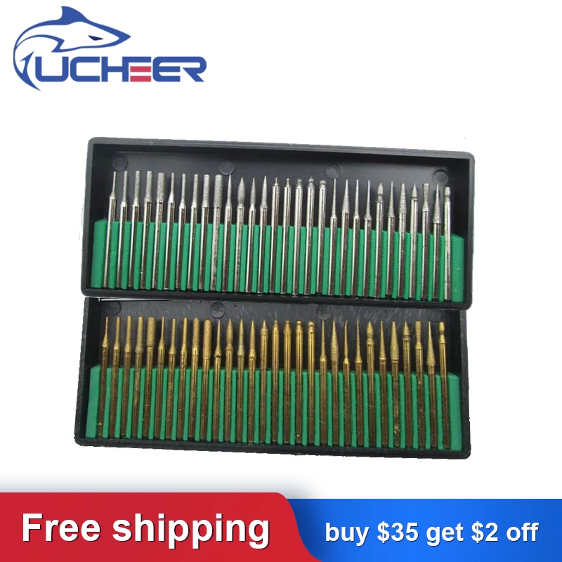 Алмазные/титановые боры UCHEER 3 мм 30 шт./компл. для дрели Dremel детали гравировки