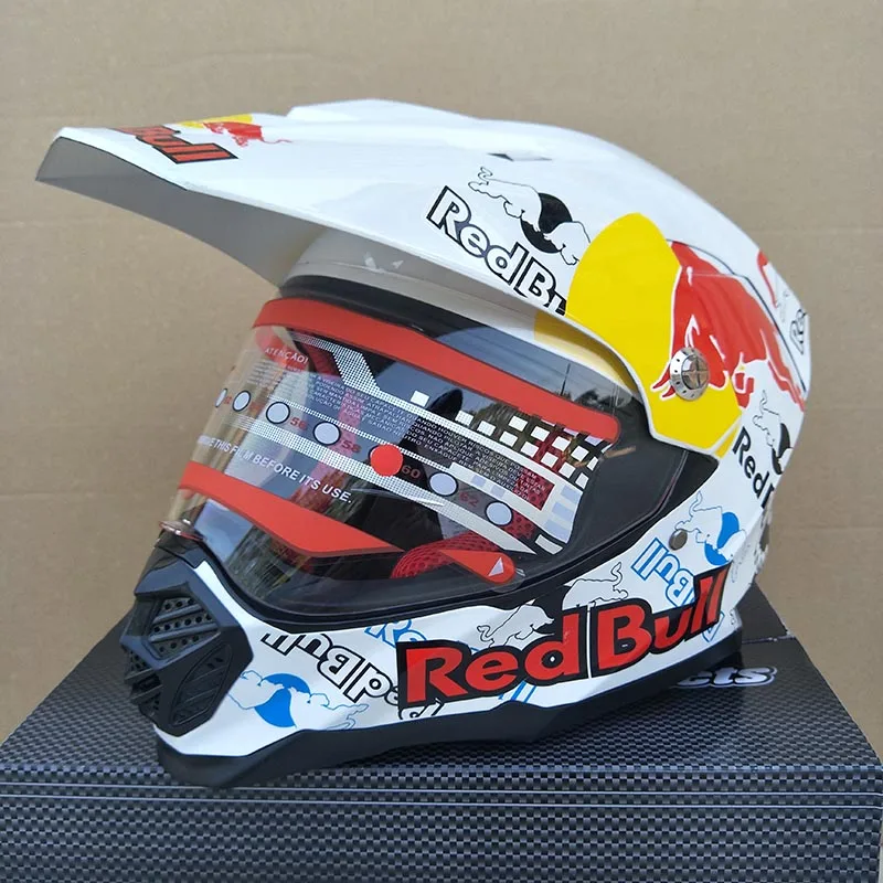 Motorcycle Helmet Motorcycle Riding Full Face Helmet Motocross Men's Adventure Downhill Racing Helmet DOT - Цвет: Белый