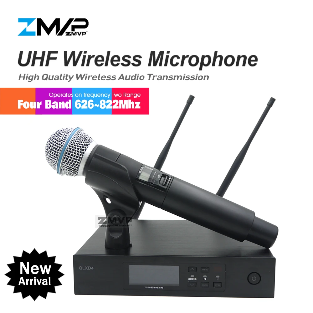 

UHF Professional QLXD4 Performance Wireless Microphone System With QLX BETA58A Handheld Transmitter For Stage Live Vocal Karaoke