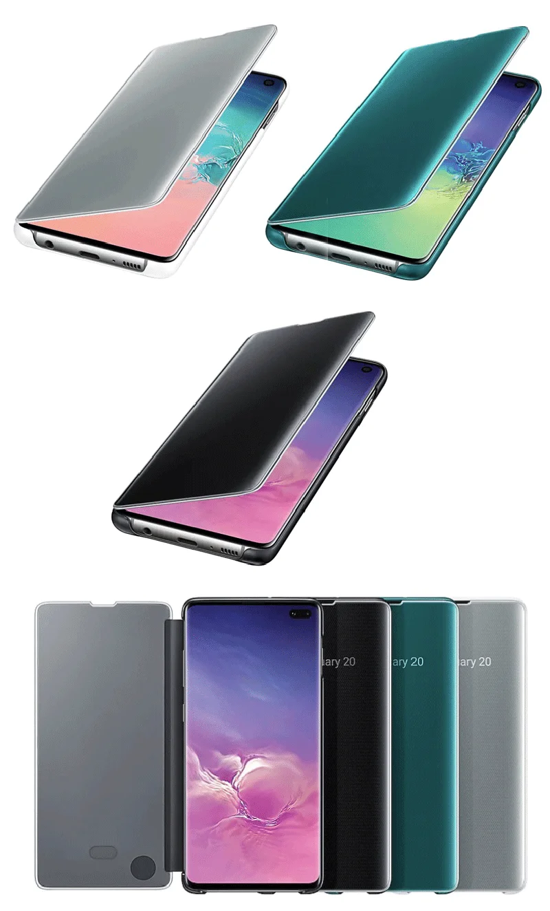 

Original SAMSUNG Mirro Clear View Cover Phone Case For Samsung GALAXY S10 S10E G9700 S10+ S10Plus Authentic Rouse Slim Flip Case