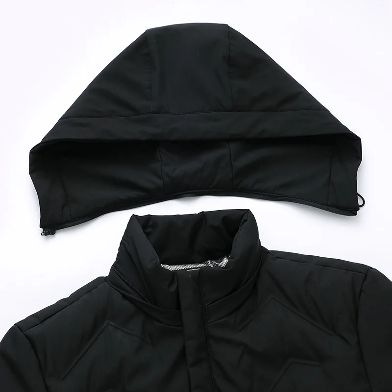 Новая зимняя куртка мужская повседневная Толстая Съемная шапка пуховик на