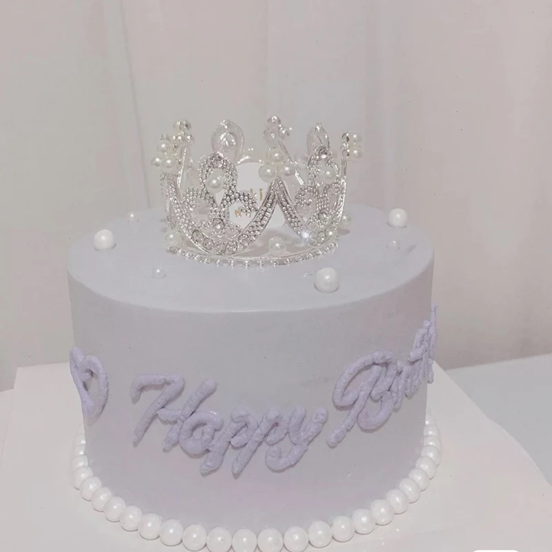 School Girl Headdre Small Size Pearl Tiara Cake Decoration Birthday Crown Mini Tiara Wedding Hair Accessories Jewelry images - 6