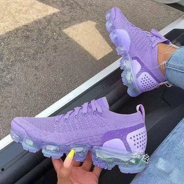 

New Large Low Top Casual Women Shoes 2021 Breathable Fly Weave Air Sole Fashionable Recreational Handiness Running Sneakers