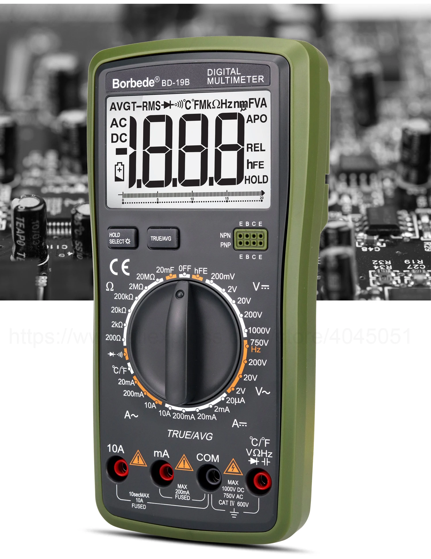 Цифровой прецизионный мультиметр Borbede измеряет BD-19B тока