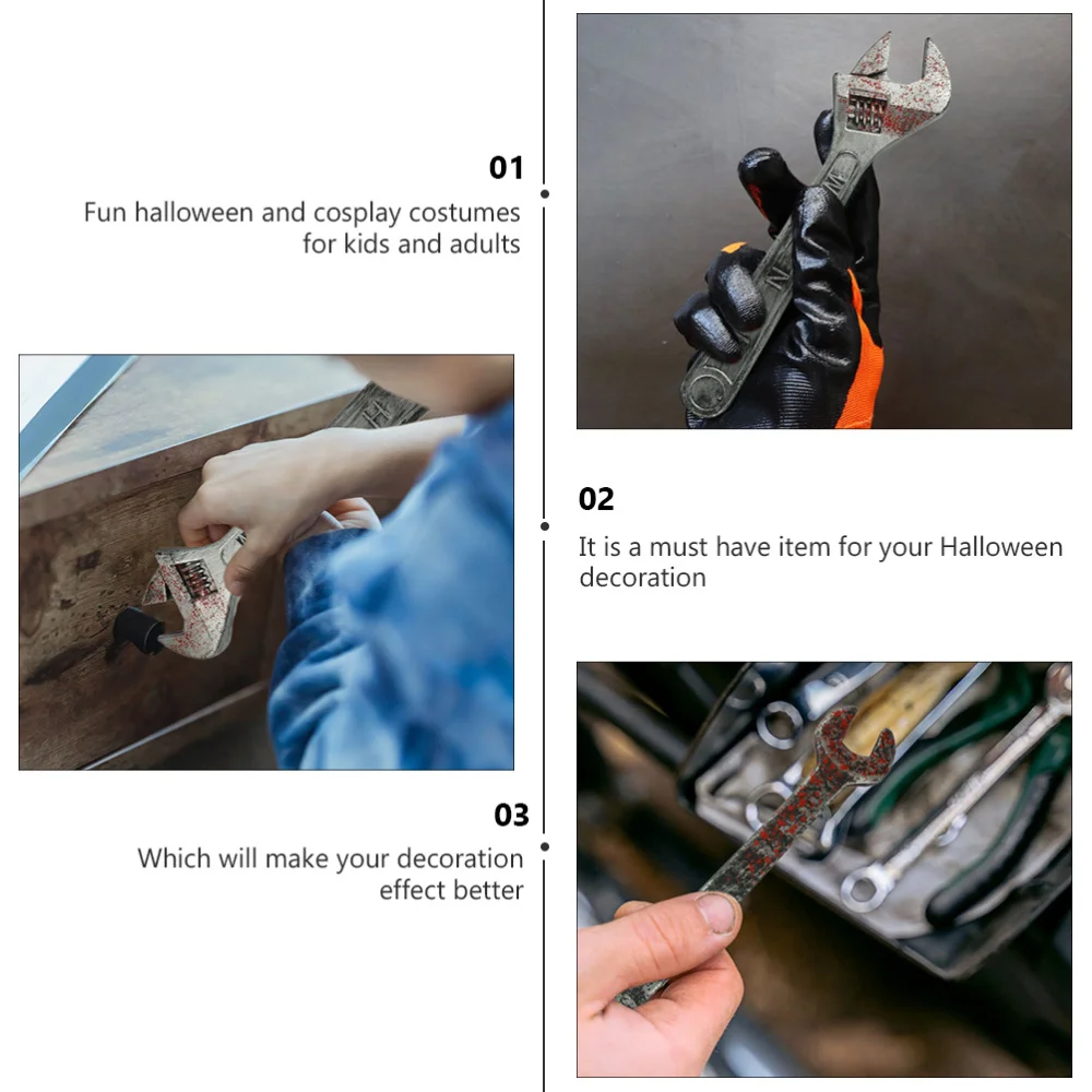 

2pcs Bloody Wrench Tricky Fake Wrench Haunted House Prop