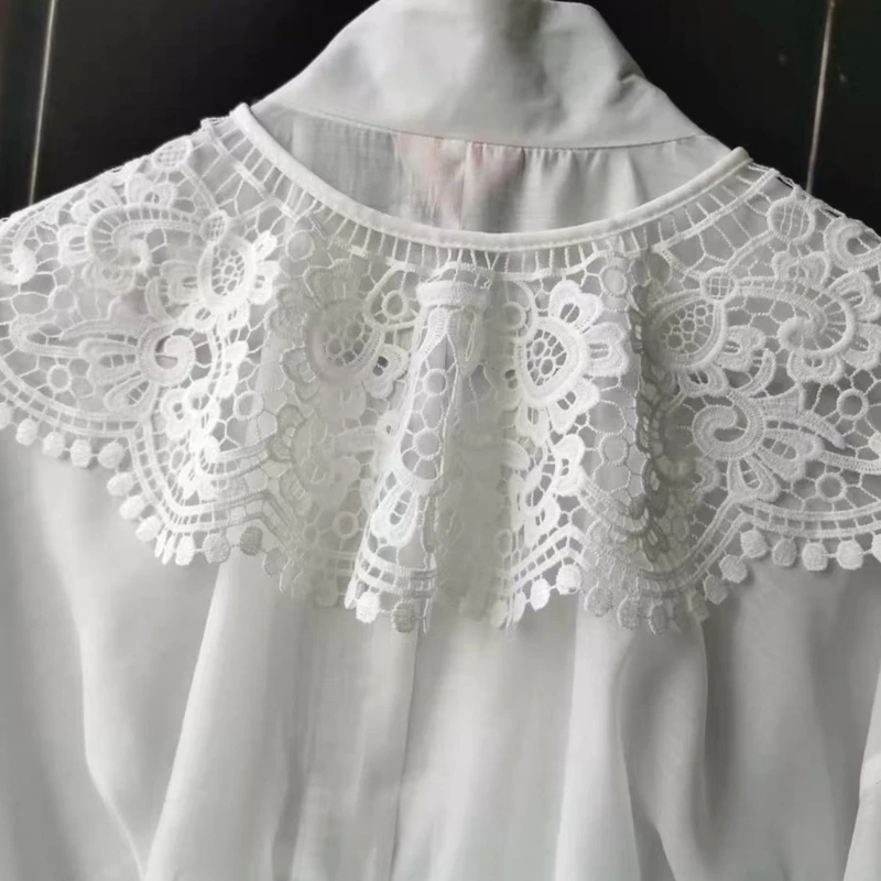 

CPDD Винтажный стиль ханьфу декоративный накладной воротник шаль с вышивкой цветочным кружевом съемное ожерелье половинная рубашка