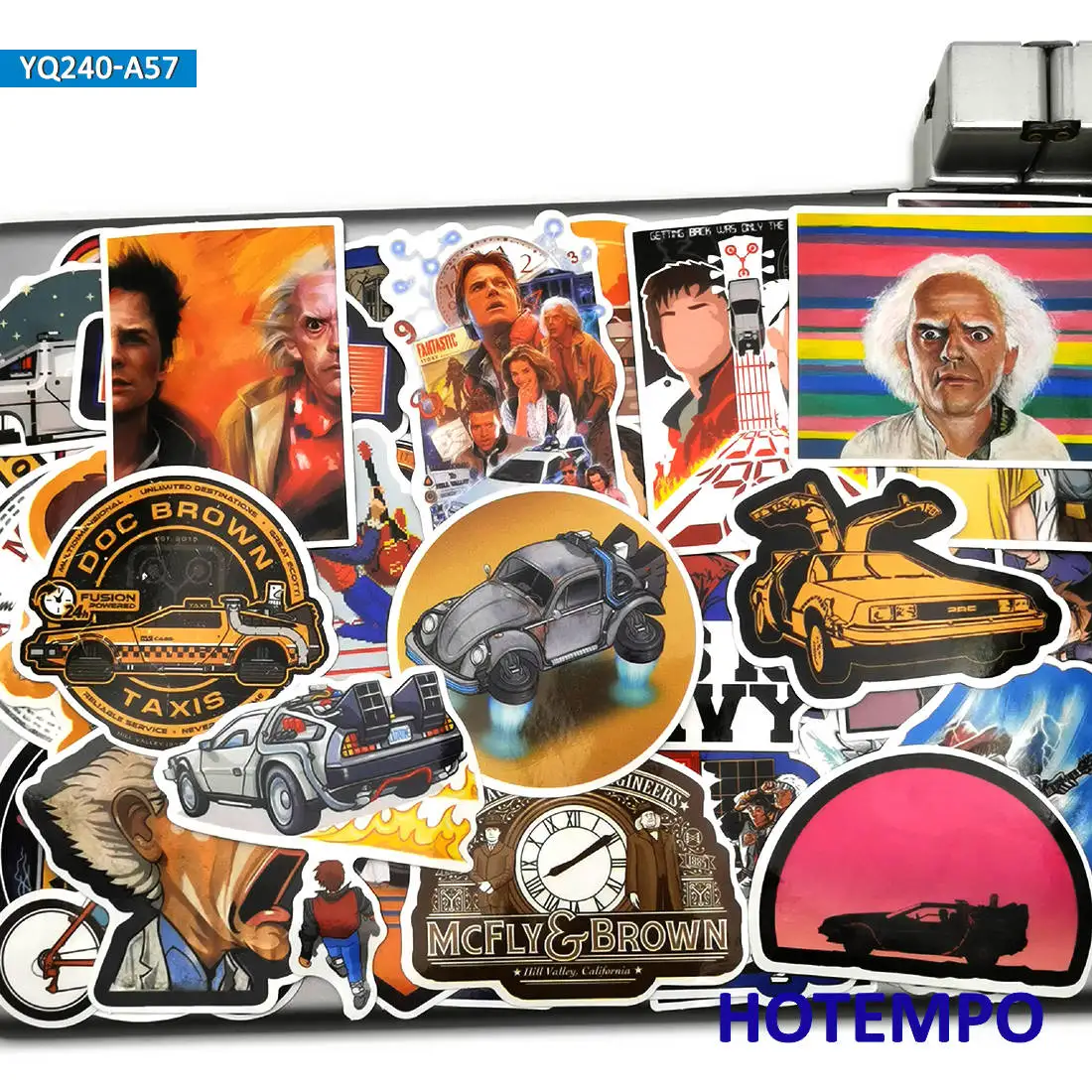 

57pcs Classic Movie Back To The Future Sci-fi Comedy Stickers for Mobile Phone Laptop Luggage Case Skateboard Art Anime Sticker