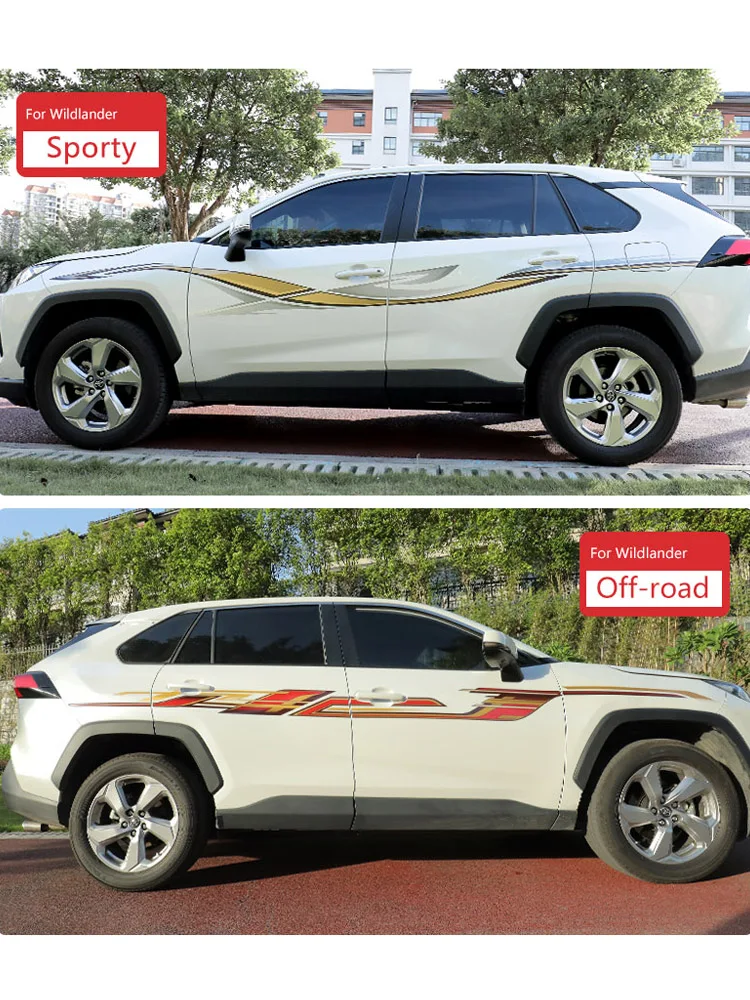 

Car Both Side Body Strips garland stickers Sporty Off-rode For Toyota RAV4 Wildlander 2020 Tuning Car Accessories