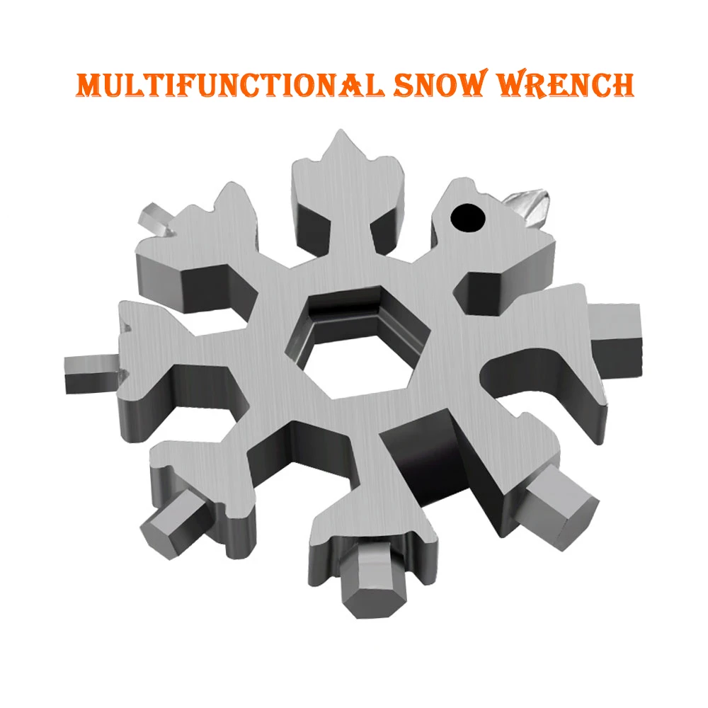 

8-in-1 Snowflake Multi-tool Snow Tool Combination Compact And Portable Outdoor Products Snowflake Tool Screwdriver Hex Wrench