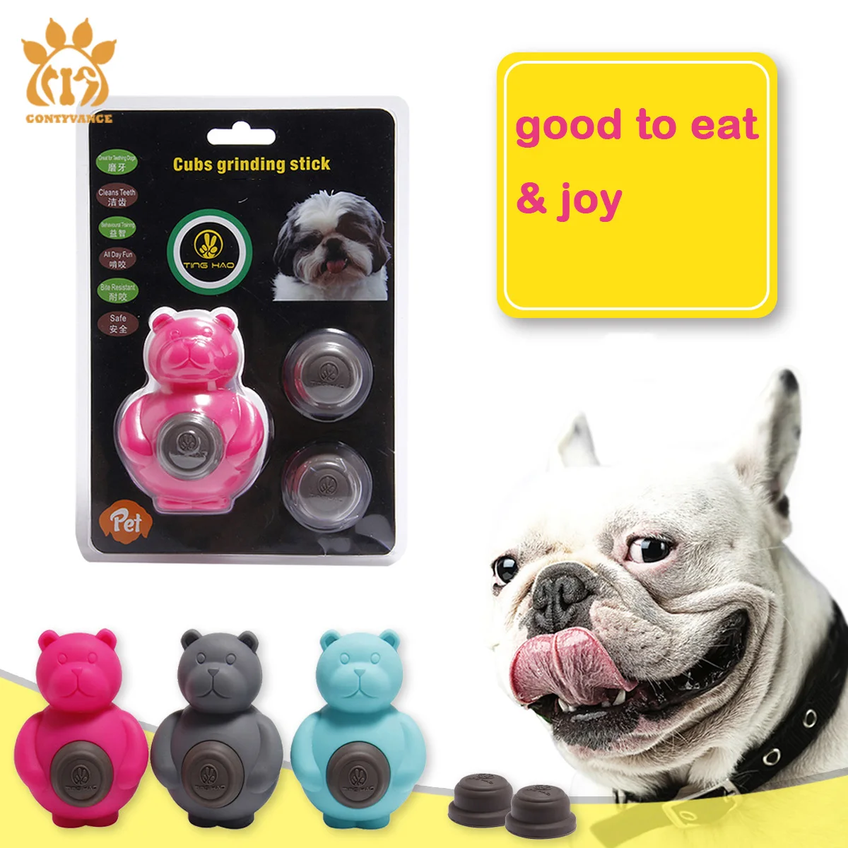 

Unique Design Pet Dog Chewing Toy Beef Flavor Silicone Biscuits Dog Molar Toy Pet Tooth Ball Bright Colors Safe and Non-toxic