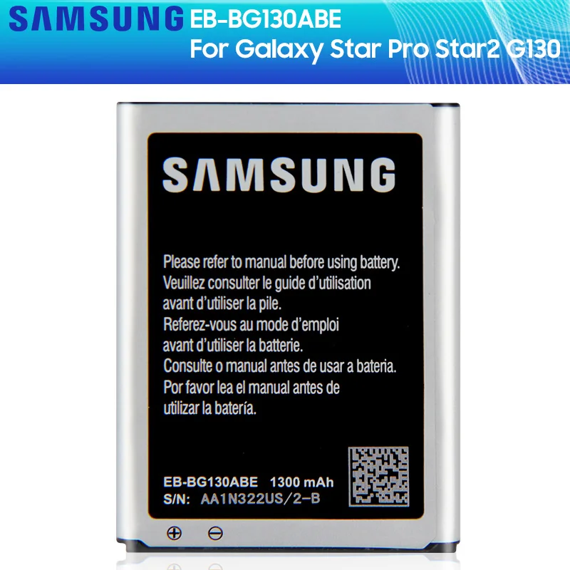 Оригинальная запасная батарея SAMSUNG аккумулятор для Samsung Galaxy Star 2 Pro Star2 G130 1300 мАч с
