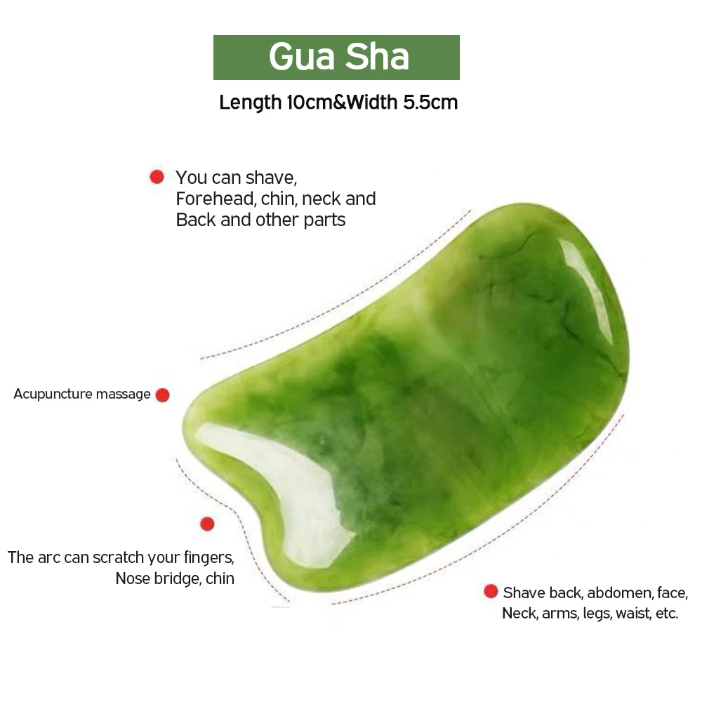 

Green Natural Resin Guasha Scrapping Plate Gua Sha Massager Face Meridian Scrapping Plate Piece Massage Tools Arm Massage Tool