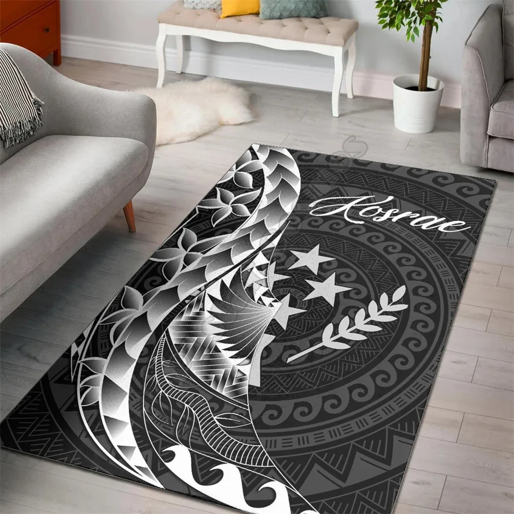 

Kosrae Area Rug Polynesian Pattern Style Carpet Home Decoration Living Flannel Print Bedroom Non-slip Floor Rug